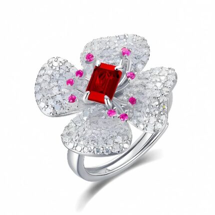 Lab-Created Ruby Ring in 925 Silver - Model 213JR0003R