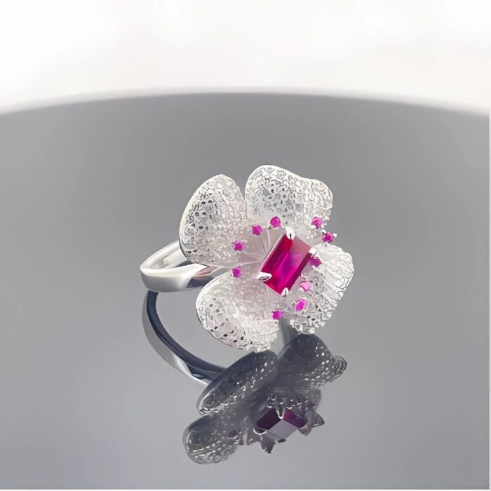Lab-Created Ruby Ring in 925 Silver - Model 213JR0003R - Image 6
