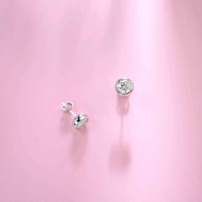 925 Silver Moissanite Earrings 5MM ZHF-E1358 - Image 2