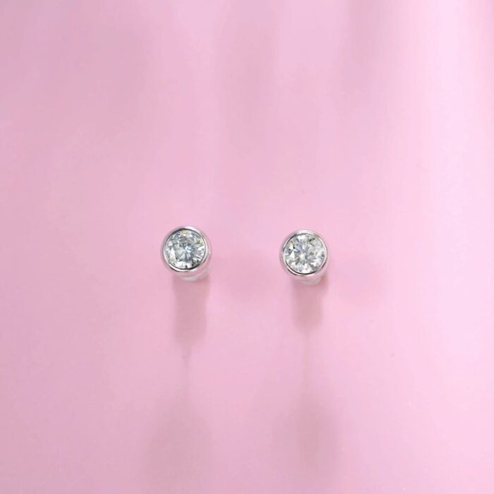 925 Silver Moissanite Earrings 5MM ZHF-E1358 - Image 3