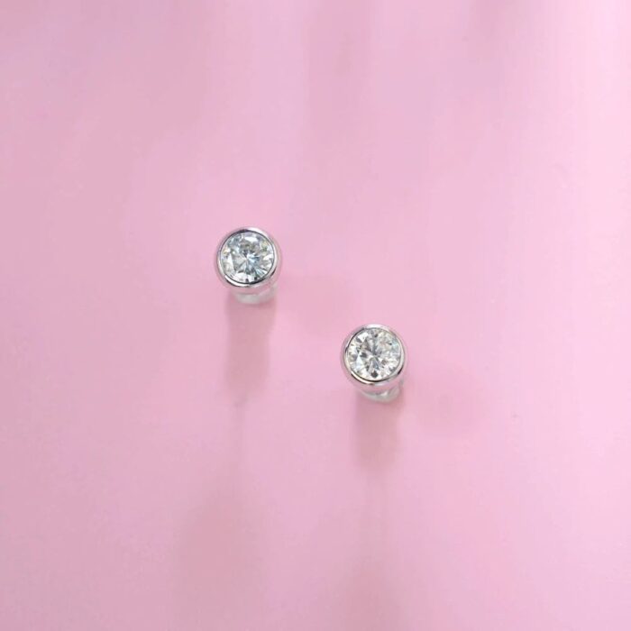 925 Silver Moissanite Earrings 5MM ZHF-E1358 - Image 4
