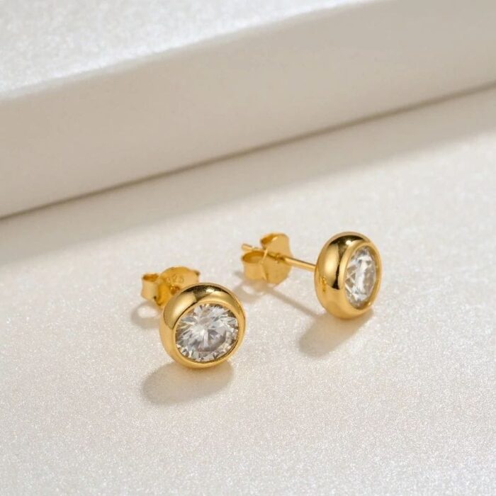 925 Silver Moissanite Earrings 5MM ZHF-E1360 - Image 3