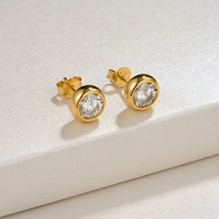 925 Silver Moissanite Earrings 5MM ZHF-E1360 - Image 2