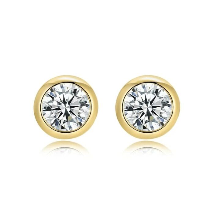 925 Silver Moissanite Earrings 5MM ZHF-E1360 - Image 1