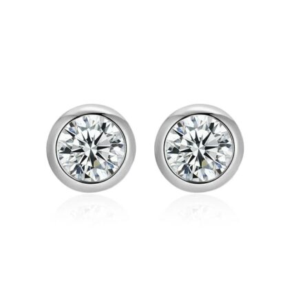 925 Silver Moissanite Earrings 6.5MM ZHF-E1358-1