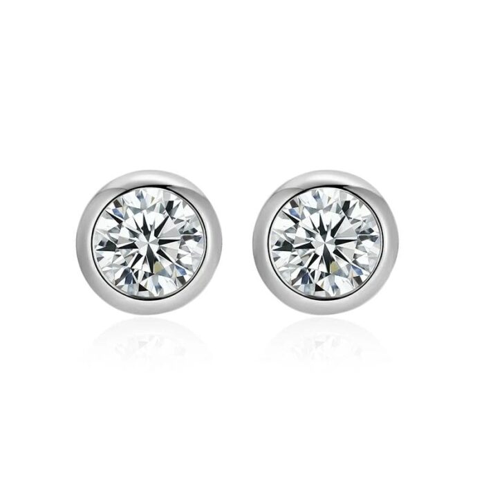 925 Silver Moissanite Earrings 6.5MM ZHF-E1358-1 - Image 1