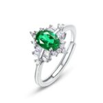925 Silver Lab-Created Emerald Ring - Model A73-R2020874