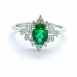 925 Silver Lab-Created Emerald Ring - Model A73-R2020874 - Image 3