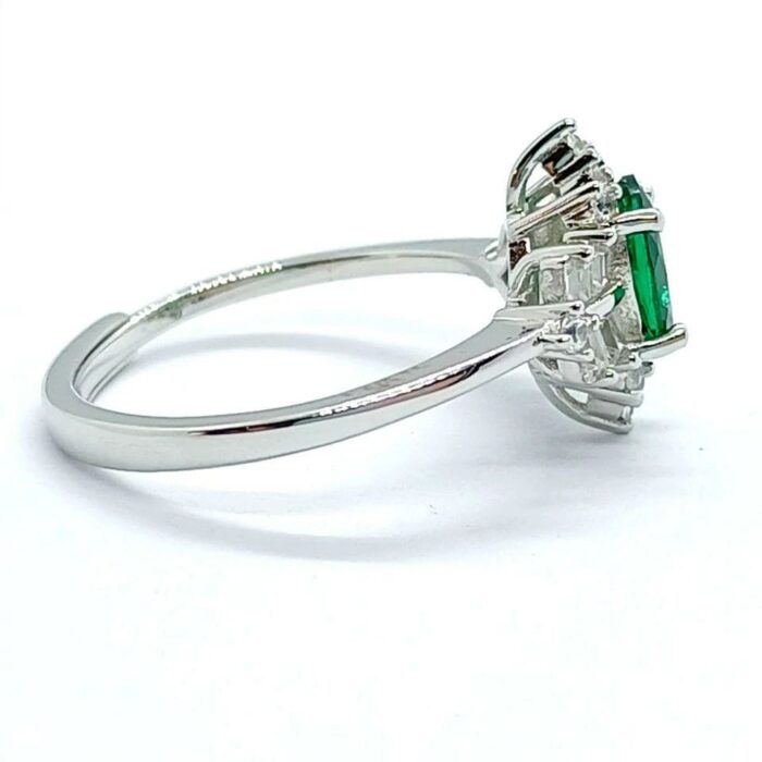 925 Silver Lab-Created Emerald Ring - Model A73-R2020874 - Image 4