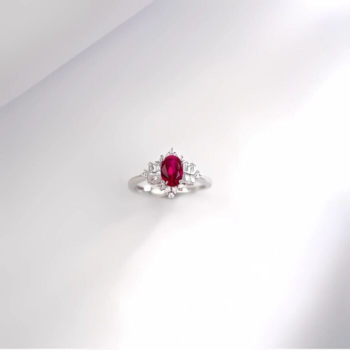 Lab-Created Ruby Ring in 925 Silver - Model A73-R2020874R - Image 2