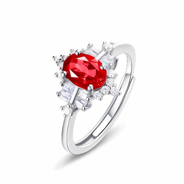 Lab-Created Ruby Ring in 925 Silver - Model A73-R2020874R - Image 1