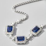 925 Silver Lab-Created Blue Sapphire Bracelet - Model A73-B2020428-1 - Image 6