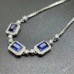 925 Silver Lab-Created Blue Sapphire Bracelet - Model A73-B2020428-1 - Image 5