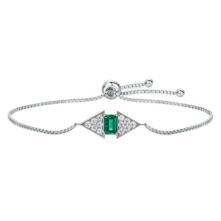 925 Silver Lab-Created Emerald Bracelet - Model A73-B2020865