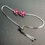 925 Silver Lab-Created Ruby Bracelet - Model A73-B2104292R - Image 3