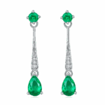 925 Silver Lab-Created Emerald Earrings - Model A73-E2020426