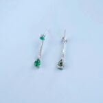 925 Silver Lab-Created Emerald Earrings - Model A73-E2020426 - Image 4