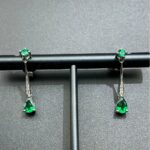925 Silver Lab-Created Emerald Earrings - Model A73-E2020426 - Image 5