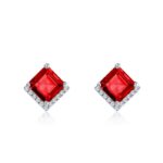 925 Silver Cultured Ruby Earrings A73-E2020866R