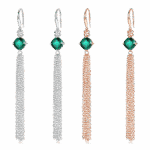 925 Silver Lab-Created Emerald Earrings - Model A73-E2020983R - Image 6
