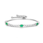 925 Silver Lab-Created Emerald Bracelet - Model B1917989