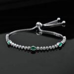925 Silver Lab-Created Emerald Bracelet - Model B1917989 - Image 4