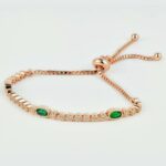 925 Silver Lab-Created Emerald Bracelet - Model B1917989R - Image 2