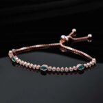 925 Silver Lab-Created Emerald Bracelet - Model B1917989R - Image 3
