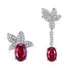 925 Silver Cultured Ruby Earrings E0004R