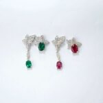 925 Silver Cultured Ruby Earrings E0004R - Image 5