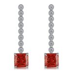 925 Silver Red Cubic Zirconia Earrings E0016R