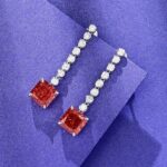 925 Silver Red Cubic Zirconia Earrings E0016R - Image 3