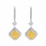 925 Silver Yellow Cubic Zirconia Earrings E0037-1