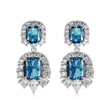 925 Silver Blue Cubic Zirconia Earrings E0042B