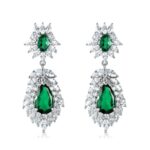 925 Silver Lab-Created Emerald Earrings - Model E0072
