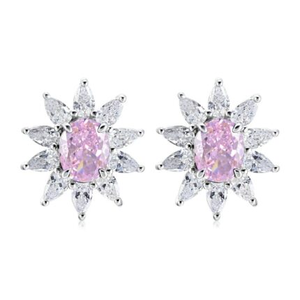 925 Silver Pink Cubic Zirconia Earrings E0074-4