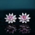 925 Silver Pink Cubic Zirconia Earrings E0074-4 - Image 4