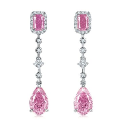 925 Silver Pink Cubic Zirconia Earrings E0625F