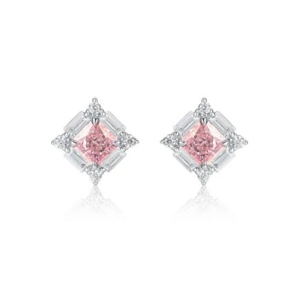 925 Silver Pink Cubic Zirconia Earrings E0643F