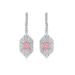 925 Silver Pink Cubic Zirconia Earrings E0676F