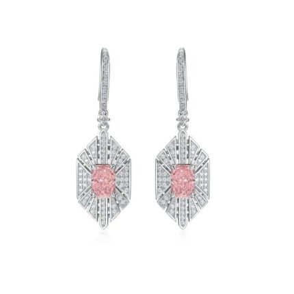925 Silver Pink Cubic Zirconia Earrings E0676F