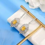 925 Silver Yellow Cubic Zirconia Earrings E0676Y - Image 3