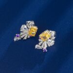 925 Silver Yellow Cubic Zirconia Earrings E0692Y - Image 2