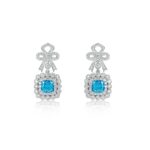 925 Silver Blue Cubic Zirconia Earrings E0698B