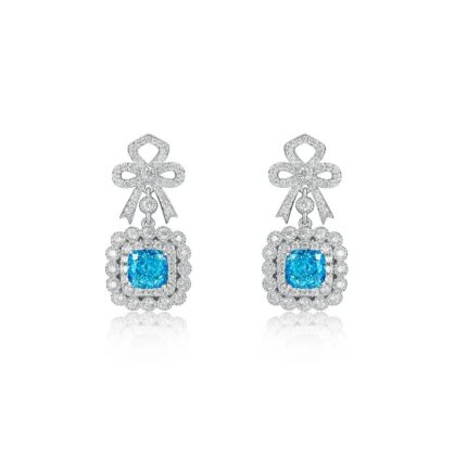 925 Silver Blue Cubic Zirconia Earrings E0698B