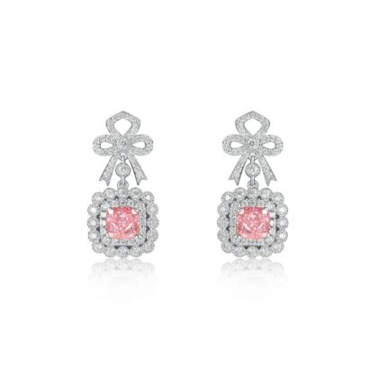 925 Silver Pink Cubic Zirconia Earrings E0698F