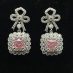925 Silver Pink Cubic Zirconia Earrings E0698F - Image 3
