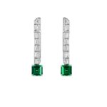 925 Silver Lab-Created Emerald Earrings - Model E0758