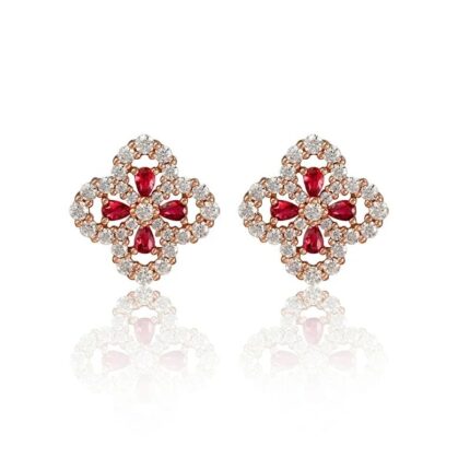 925 Silver Cultured Ruby Earrings E0963