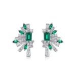 925 Silver Lab-Created Emerald Earrings - Model E1483